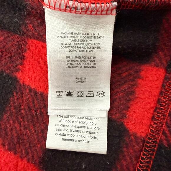 Columbia Baby Fleece‎ Jacket Red Black Buffalo Plaid Full Zip 6-12M - Picture 6 of 6